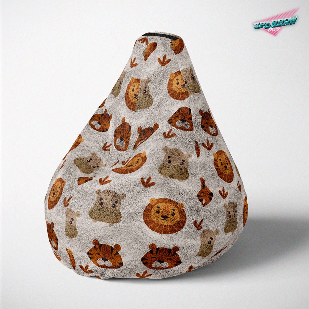 Lazy Bag jumbo - štampani pliš, čupavac