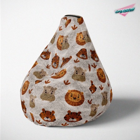 Lazy Bag dečiji - štampani pliš, čupavac