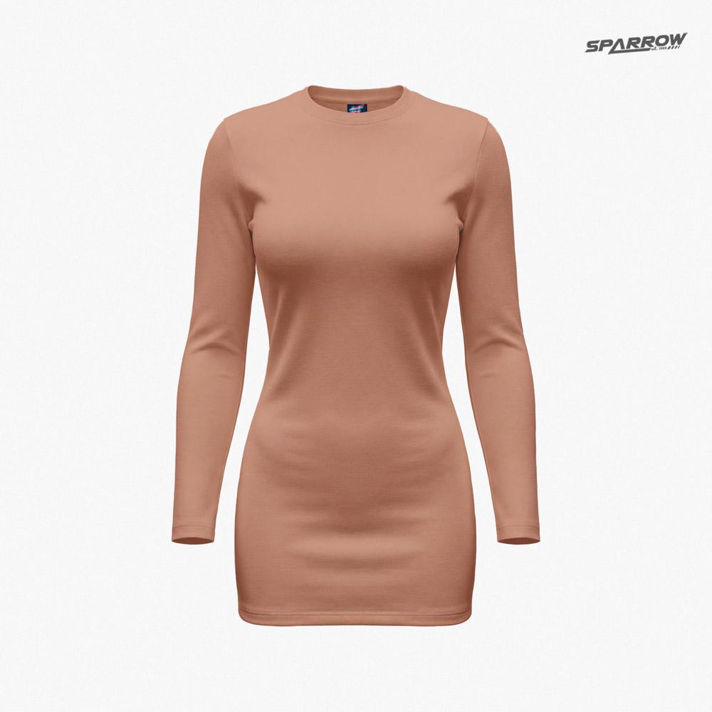 Ženska prolećna haljina dugih rukava uskog kroja