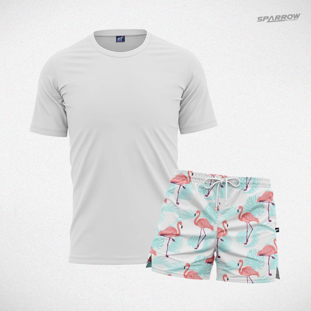 Majica premium i šorc za kupanje dezeniran - muški