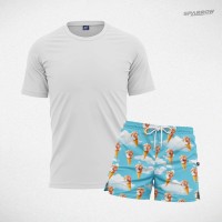 Majica premium i šorc za kupanje dezeniran - muški