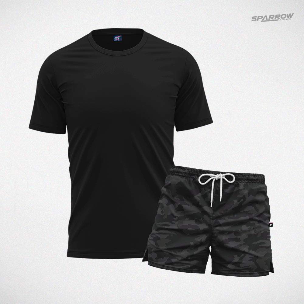 Majica premium i šorc za kupanje dezeniran - muški