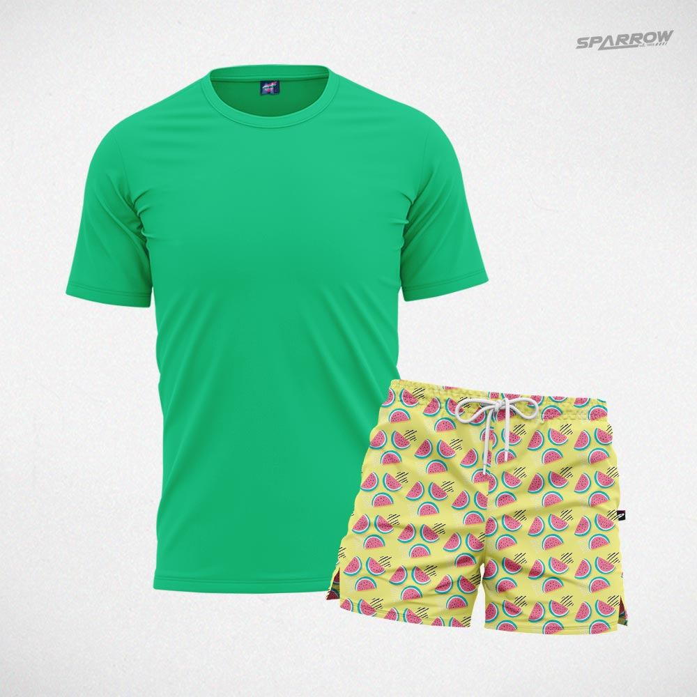 Majica premium i šorc za kupanje dezeniran - muški