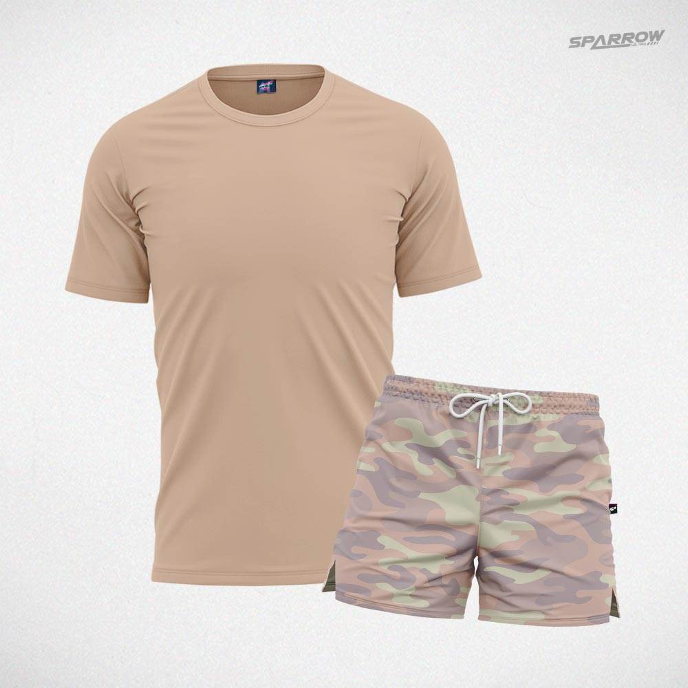 Majica premium i šorc za kupanje dezeniran - muški