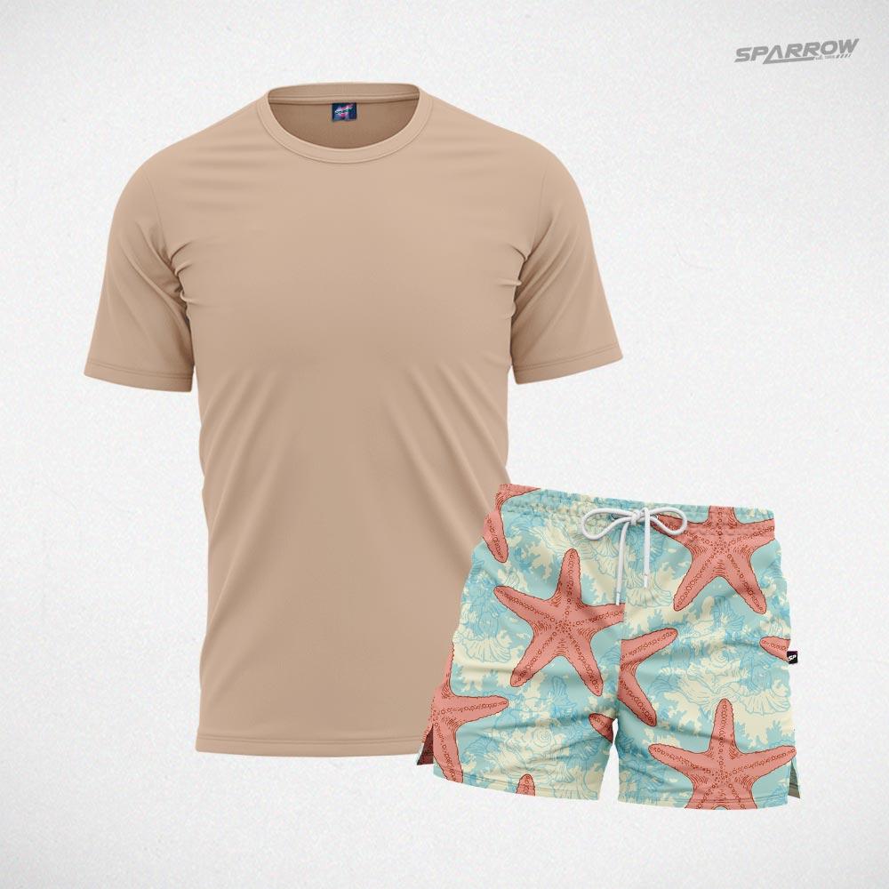 Majica premium i šorc za kupanje dezeniran - muški