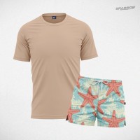 Majica premium i šorc za kupanje dezeniran - muški