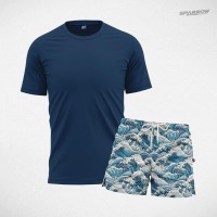 Majica premium i šorc za kupanje dezeniran - muški