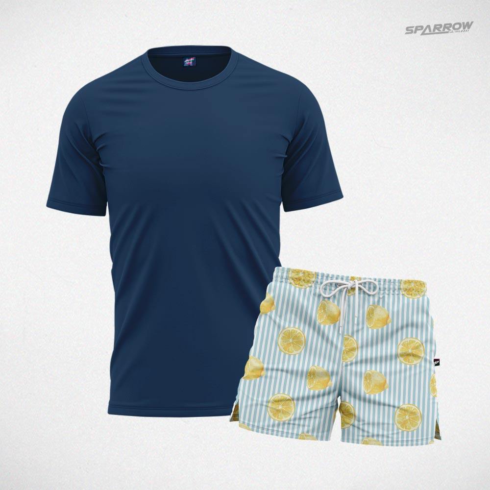 Majica premium i šorc za kupanje dezeniran - muški